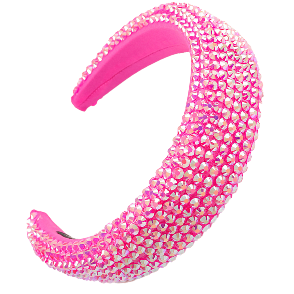 Women's Sparkling Crystal Padded Rhinestone Wide Bejeweled Hair