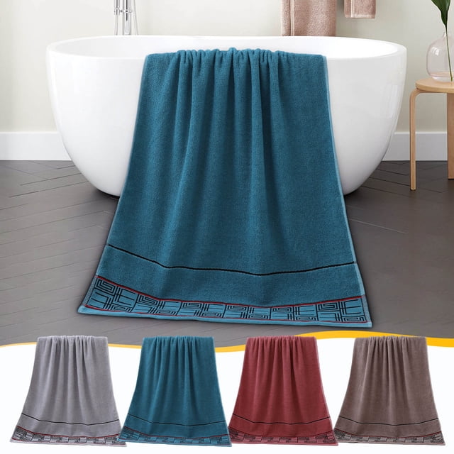 100% Cotton Bath Towel 28x55 Inches - Soft, Absorbent, Fast-Drying, Lightweight for Daily Use, Hotel & Spa - Machine Washable, Chemical-Free, 380g (1 Pack)