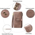 thumbnail image 6 of FALAN MULE Women’s Leather Wristlet Wallet Rfid Blocking with 5 ID Windows and Double Zipper, 6 of 8