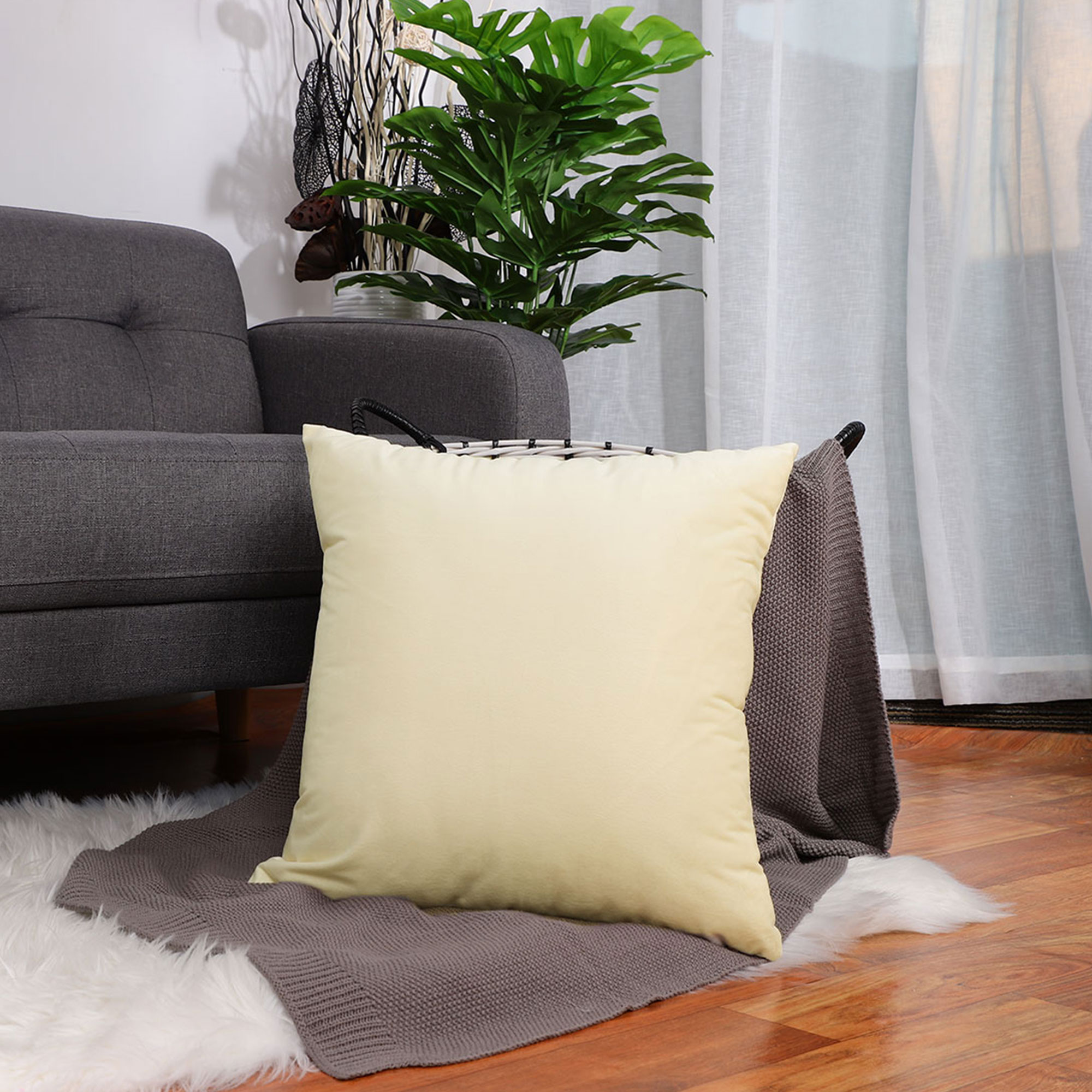 PiccoCasa Velvet Square Euro Throw Pillow Cover Decorative Cushion