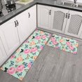 thumbnail image 2 of Pioneer Flower Floral Print Pattern Anti Fatigue Kitchen Rugs Set Of 2, Non Slip Washable Decorative Floor Mats for Kitchen Sink Laundry, 17"x30" and 17"x47", 2 of 6