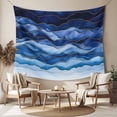 thumbnail image 2 of Navy Blue Ombre Tapestry for Bedroom Wall Hanging Tapestry, Modern Moire Abstract Art Luxury Ceiling Backdrop Tapestries Poster Blanket Wall Decor for Teens Room Living Room Dorm 39" x 59", 2 of 8