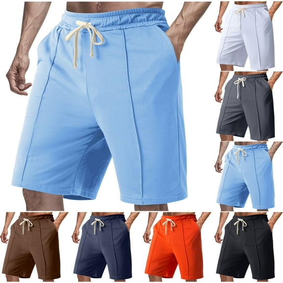 BiZtdJrK Golf Shorts for Men Drawstring Elastic Waist Jogger Shortsknee Length Lightweight Sweat Shorts with Pockets Birthday Gift Black XL