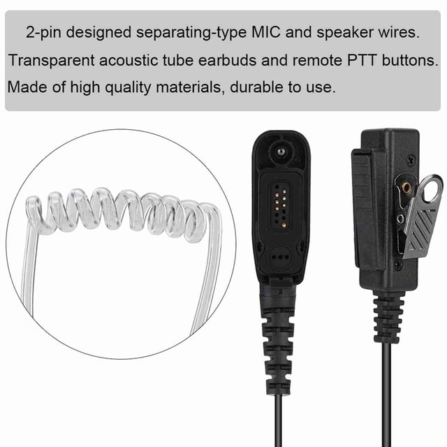 Walkie Talkie Auriculares, Auriculares Acústicos Acústicos De 2 Pines Auriculares Walkie Talkie Con MIC Y PTT, Para MotorolaP25, MotorolaDMR, ParaMotorola XPR 6000/APX 1000/XIR