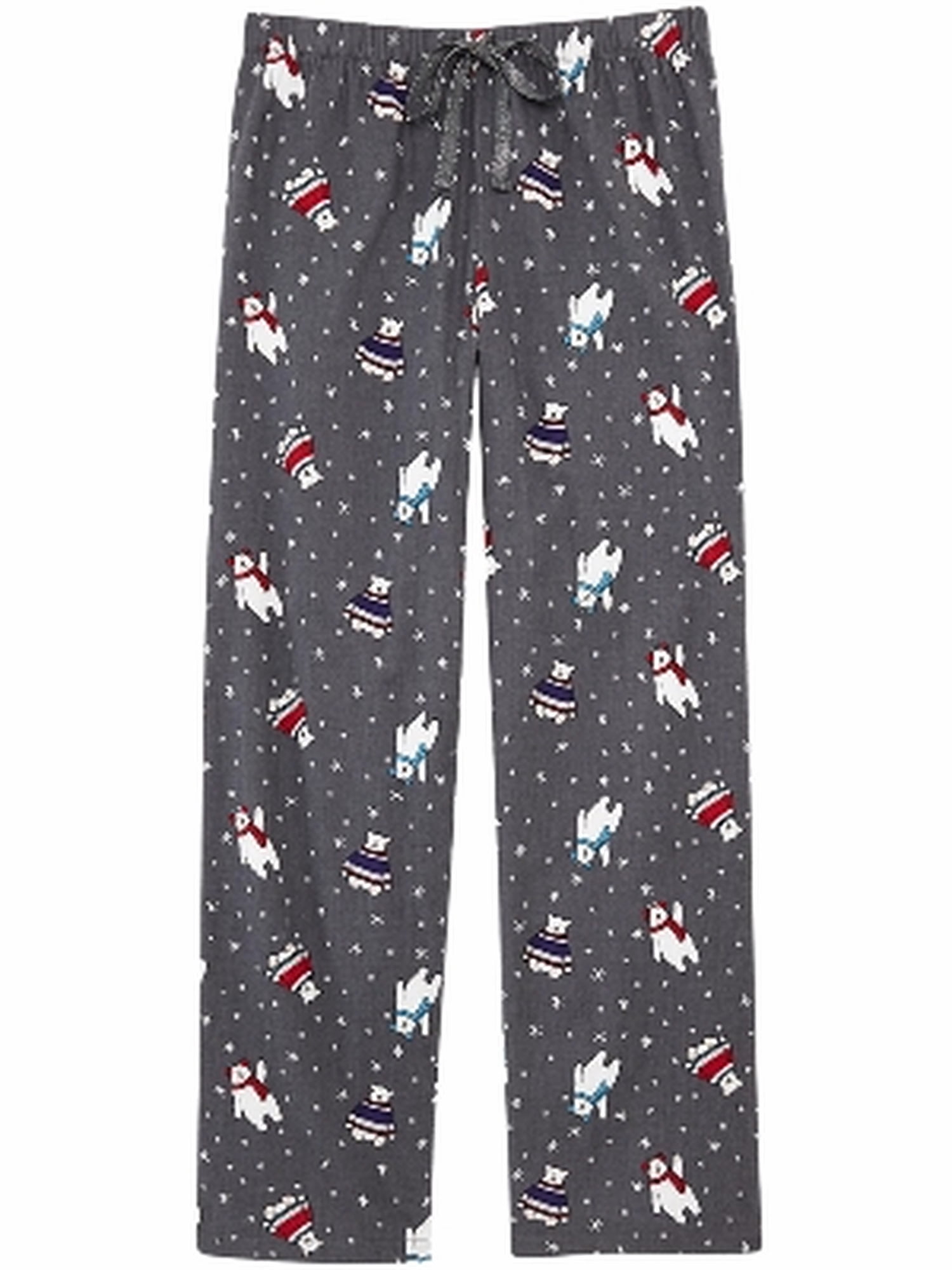 Covington Womens Dark Grey Polar Bears Snowflake Sleepwear Flannel Pant Pajama Bottoms PJ