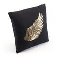 thumbnail image 2 of HomeRoots Decor 17.7-inch X 17.7-inch X 1.2-inch 2 Pcs Black And Gold Metallic Wings Pillow, 2 of 2