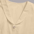 thumbnail image 6 of cocolona Womens Summer Linen Shirts Fashion Solid Color Short Sleeve Button V Neck Tops Casual Loose Fit Blouses, 6 of 7