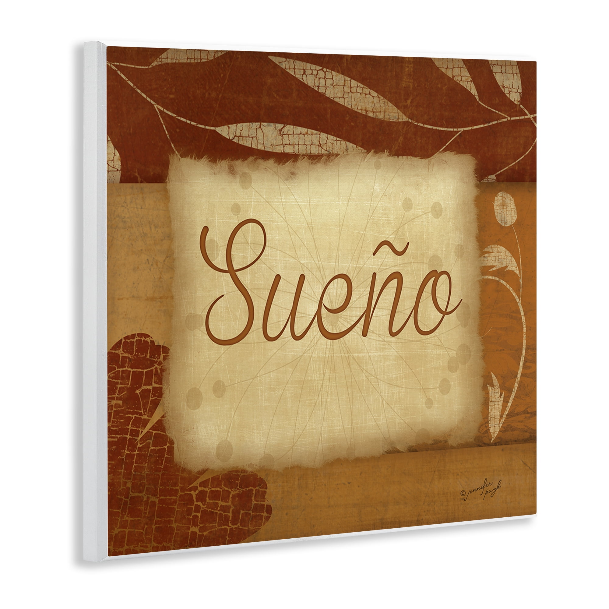 Stupell Industries Sueño con Flores Tradicionales Typography and Symbols Painting Unframed Art Print Wall Art, 12 x 12