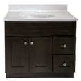 thumbnail image 6 of Design House Brookings 37" x 22" Ready to Assemble 2-Door 2-Drawer Bath Vanity with Cultured Marble 4" Centerset Solid White Top, Espresso/Ivory Swirl, 6 of 32