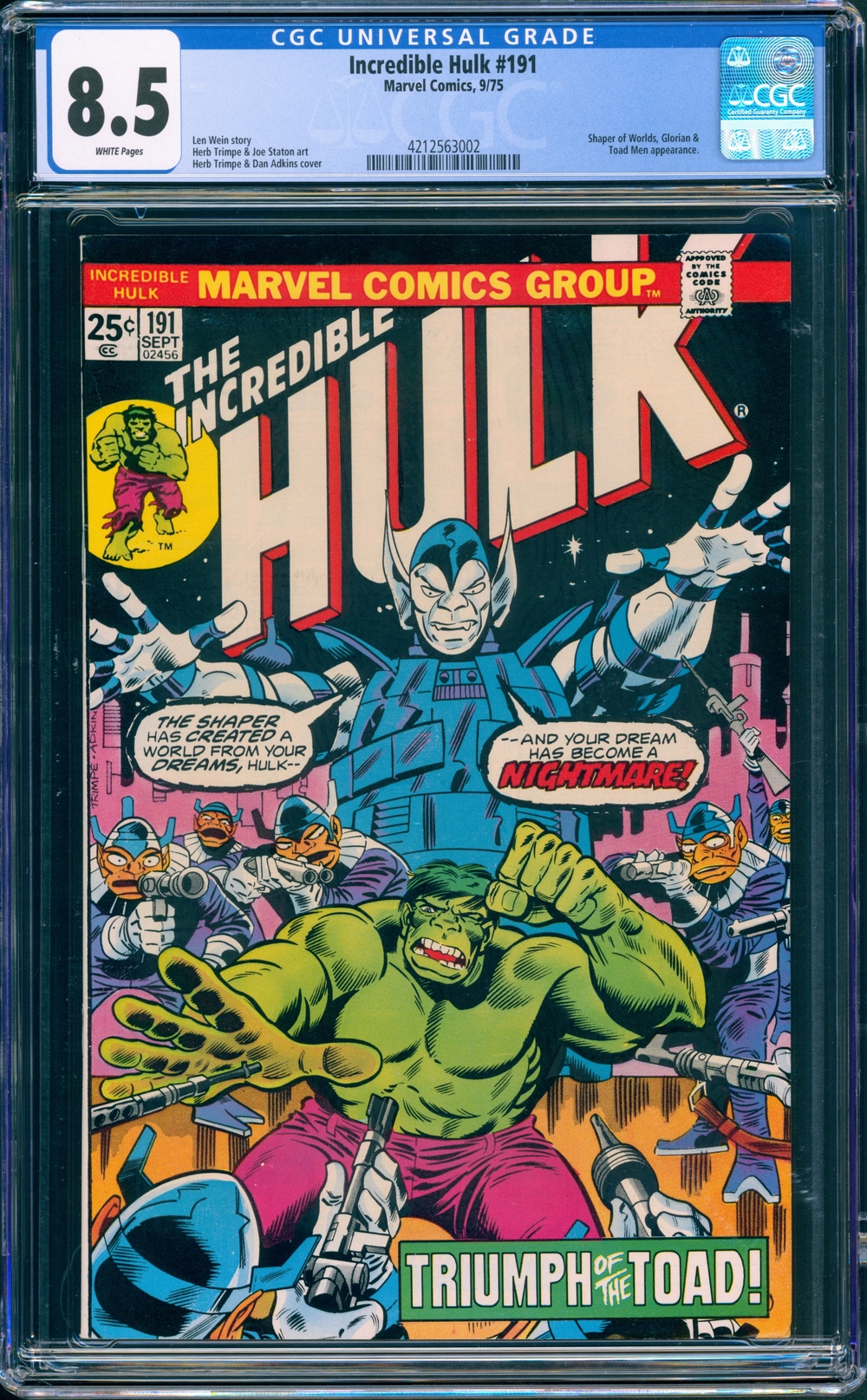 Cover of The Incredible Hulk #191