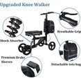 thumbnail image 4 of Economy Knee Scooter, Steerable Knee Walker, Foldable Knee Scooters Adult Best Crutches Alternative(Black), 4 of 7