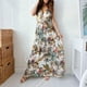 thumbnail image 1 of ICHUANYI Clearance Women's Fashion Bohemian V-Neck Loose Sleeveless Print Ankle-Length Dress(White, XL) ICHUANYI WER2023080710196, 1 of 8