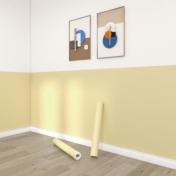 Namzi Stick Wallpaper 5 Yards Self-Adhesive for Cabinets, Drawer Liner, Kitchen Bedroom Wall Stickers, Easy Peel Stick Renovation,Yellow