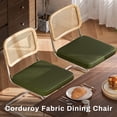 thumbnail image 5 of Natural Rattan Dining Chairs Set of 2, Modern Dining Room Chairs with Solid Wood Back for Kitchen Living Room, Linen Fabric Dining Room Chairs, 5 of 10