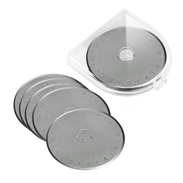 ROSENICE 10pcs 45mm Rotary Cutter Replacement Blades with Storage Case Circular Cutting Blades for Sewing Fabric Leather Paper Crafts