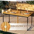 thumbnail image 4 of Costway Acacia Wood Dining Table for 6 People 55" Rectangle Patio Table with Umbrella Hole, 4 of 9