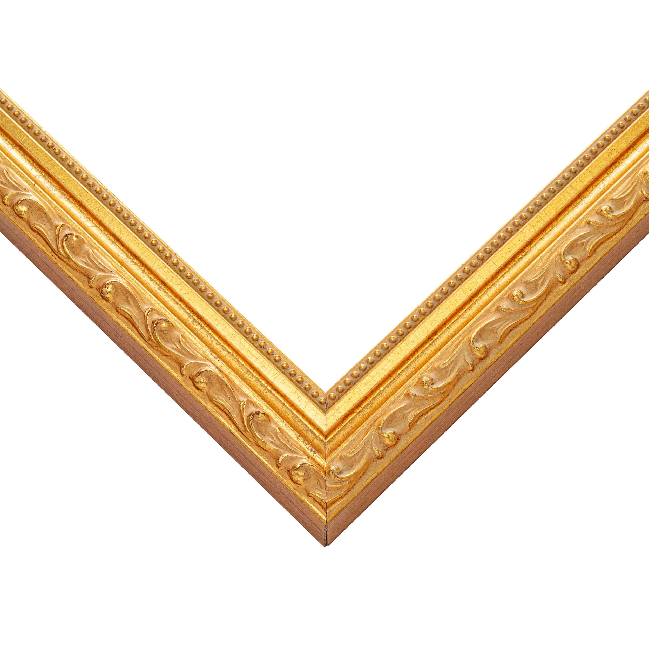 18x24 Gold Wood Picture Frame - UV Acrylic, Foam Board Backing, Hanging Hardware