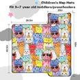 thumbnail image 5 of Multicolor Cat Head White Pattern Teens Toddler Nap Mat with Pillow, Sleeping Mat Bag for Preschool Daycare 50"x20", 5 of 6