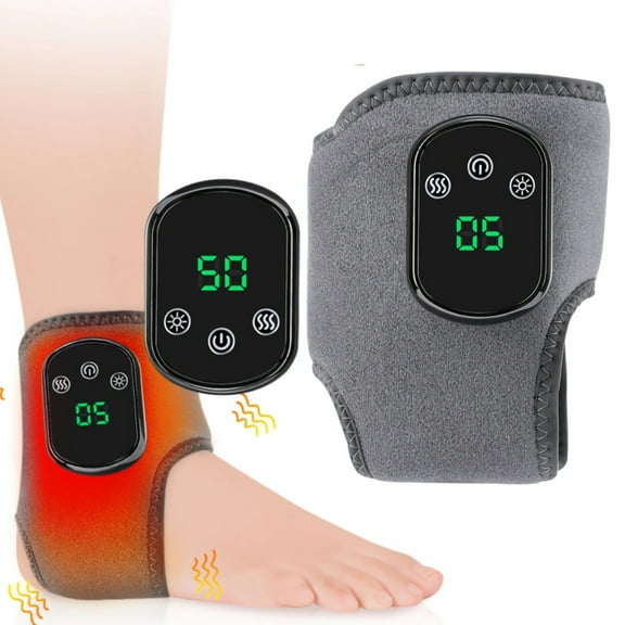 Rechargeable Foot Massager with Heating,Electric Ankle Massager with 5 Heating Levels, 3 Vibration Modes, Ideal Ankle Heating Pad, Heated Ankle Wrap for Home, Office, Travel and Daily Routine