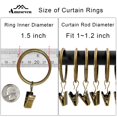 thumbnail image 3 of AMZSEVEN 40 Piezas Anillos de Cortina de Metal Ganchos para Clips para Cortinas Clips Decorativos para Barra de Cortina Perchas 1,5 Pulgadas de Diámetro Interior Ojales Bronce Antiguo Inoxidable, 3 of 8