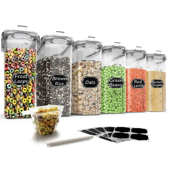 Recipientes de almacenamiento de cereales Wildone, 4 litros, sin BPA, juego de 6 piezas