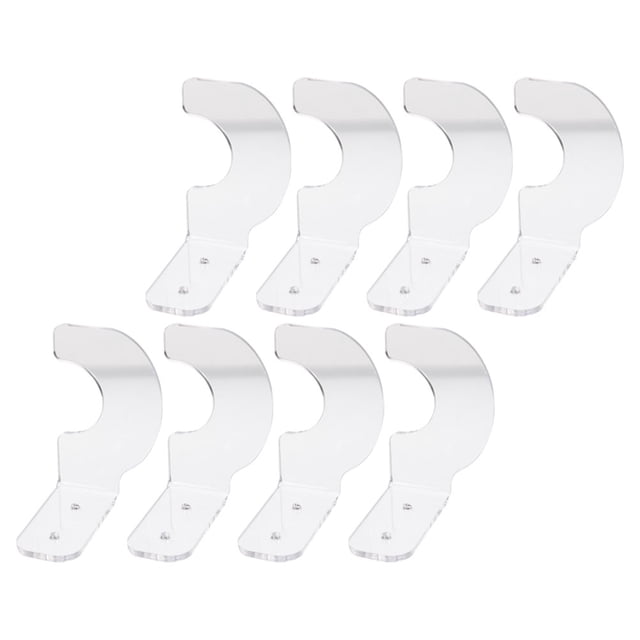 CATIEBYE 4Pairs Transparent Baseball Bat Rack Wall Mounted Display Holder for Softball and Hockey Sticks