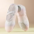 thumbnail image 6 of Xfvqtps Ballet Shoes for Girls Soft Sole Non Slip Cross Elastic Straps Gradient Rainbow Color Glitter Dance Shoes for Gymnastics Performance Purple, 6 of 9