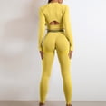 thumbnail image 4 of UDAUDU 2 Piece Workout Set for Women 2026 Seamless Ribbed Crop Top And Leggings Yoga Running Activewear Yellow M, 4 of 6