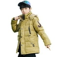 thumbnail image 4 of EnJoCho Youth Hooded Winter Parka Quilted Puffer Coat Boys Girls Fleec𝖾 Lined Insulated Thermal Windproof Snow Jacket 𝖶aterproof Warm Down Coat Kids Outerwear, 4 of 7