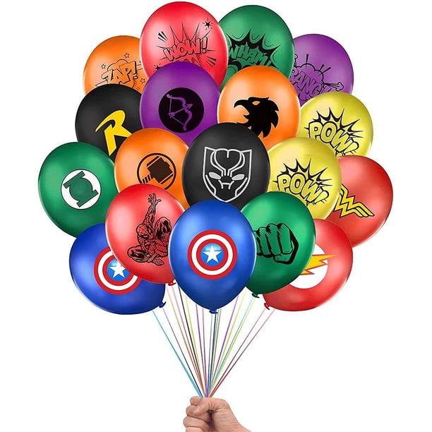 Suministros para fiestas de superhéroes 36 piezas de globos de superhéroes Globos de látex de 12 pulgadas para niños Suministros para regalos de fiestas de cumpleaños Decoraciones