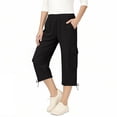 thumbnail image 5 of ZHOGXU Classic Summer Solid Color Straight Leg Kids Capri Cargo Pants For Girls With Pocket Comfortable Everyday Wear, 5 of 7