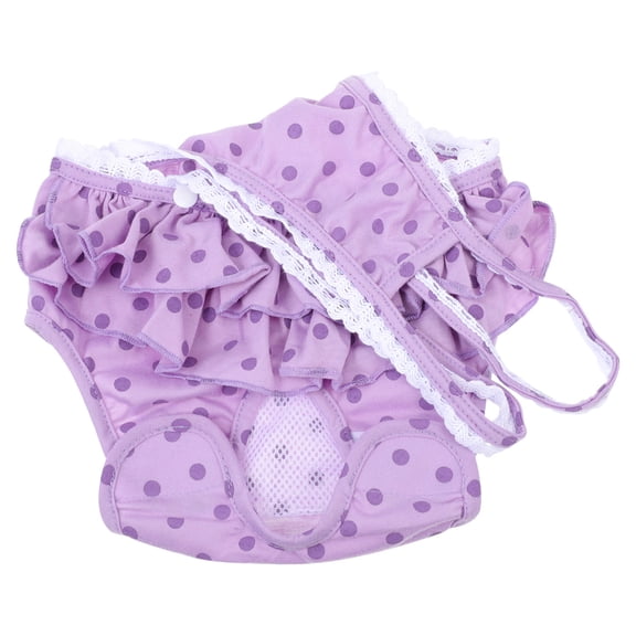 IBASETOY Purple Cotton Dog Diapers for Pets Effective Protection Against Incontinence and Heat Size 1pc