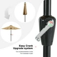 thumbnail image 4 of MASTERCANOPY 7.5ft Solar Patio Umbrella with LED Lights Tilt and Crank, Khaki, 4 of 7