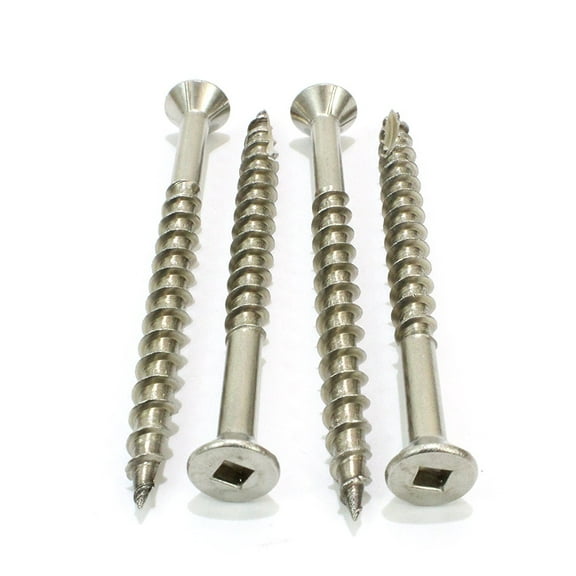 Bolt Dropper #10 x 2-1/2" Deck Screws, (100 Pack) Square Drive, Type 17 Wood Cutting Point, 18-8 (305) Stainless Steel, Hidden Fasteners Corrosion Resistant,
