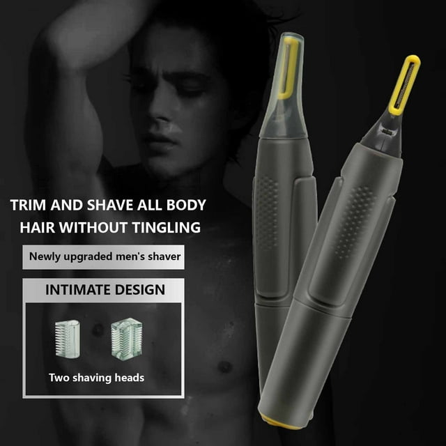 Men's Nose Hair Trimmer, Portable Shaver, Hair Remover, 15° Saw Tooth Design, R-Type Blade, Skin Friendly, Dry Battery Powered, With Positioning Comb, Easy To Install, Includes Brush
