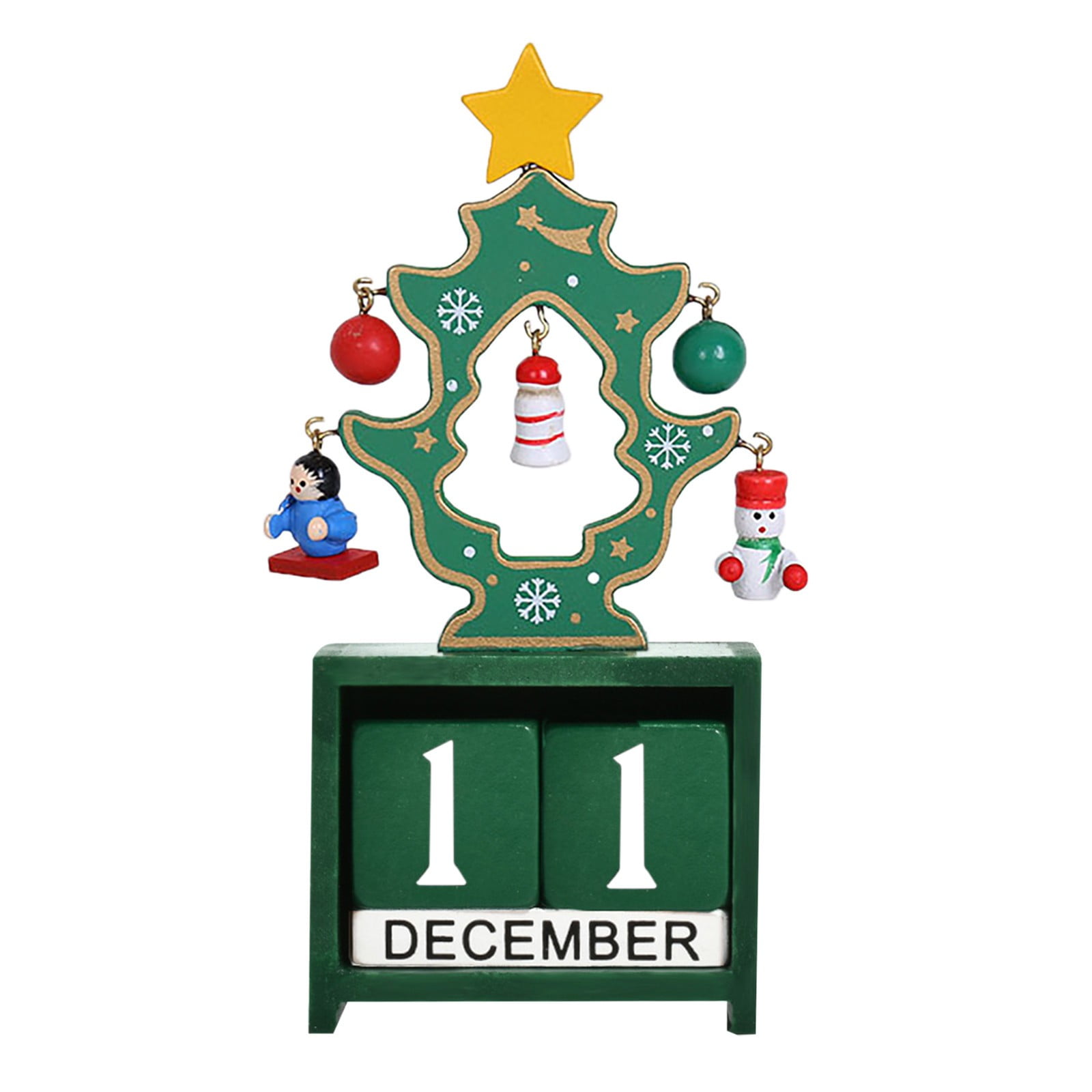 Kids Visual Timer Large Christmas Calendar Wooden Block Permanent Desk