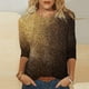 thumbnail image 1 of MKLEKYY Playeras Deportivas Mujer Camiseta De Cuello Redondo Con Estampado De Lentejuelas Y Mangas 3/4 Para Mujer Talla M, 1 of 3