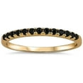 thumbnail image 2 of Half Eternity Band Round Ring Yellow Tone Black CZ 925 Sterling Silver Size 7, 2 of 2