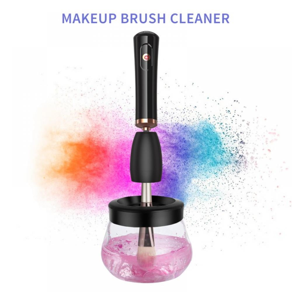 Fesmey Makeup Brush Automatic Cleaner Machine,Super-Fast Electric Brush  Cleaner Spinner Dryer with 8 Size Collars,Automatic Brush Cleaner Spinner  Makeup Brush Tools (Black)