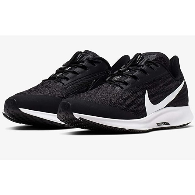 Nike Women's Air Zoom Pegasus 36 Flyease Running Shoe, Black/White, 9.5 B(M) US