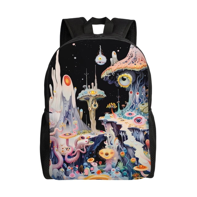 Balery Cute Mushroom Landscape Mochila - Mochila Estilosa y Duradera para Laptop de 15 Pulgadas con Tela Oxford Impermeable