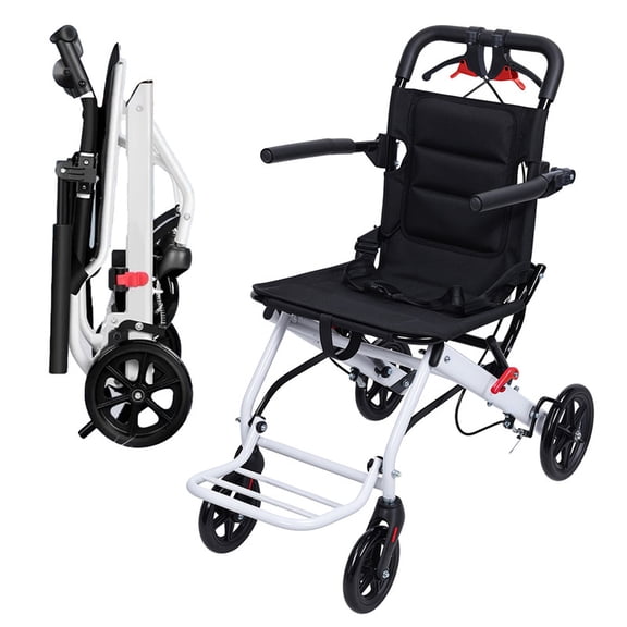 Wheel Chair for Adults | Lightweight Portable Wheelchairs | Narrow Wheelchair for Tight Spaces | Foldable Wheelchairs for Adults & Seniors | Travel Wheelchair | Weight 13.66lbs | Flip-up Armrest