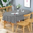 thumbnail image 2 of Oval Tablecloth Black And White Checkered Tablecloth, Modern Plaid Oval Tablecloth, Checkered Tablecloth, Indoor/Outdoor Waterproof Wrinkle Free Durable Gingham Tablecloth For Oval Tables 60 X 84 In, 2 of 6
