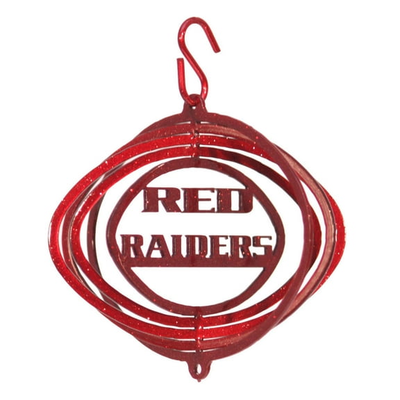 SWEN Products TEXAS TECH RED RAIDERS Tini Swirly Christmas Tree Ornament
