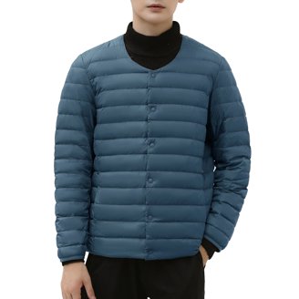 Maximos Men's Slim Fit Hooded Puffer Jacket – Lightweight Insulated, Zip, Solid Black