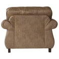 thumbnail image 5 of Brown Faux Leather Armchair and Ottoman Set with Nailhead Trim, Traditional Living Room Accent Chair and Footstool, 5 of 10