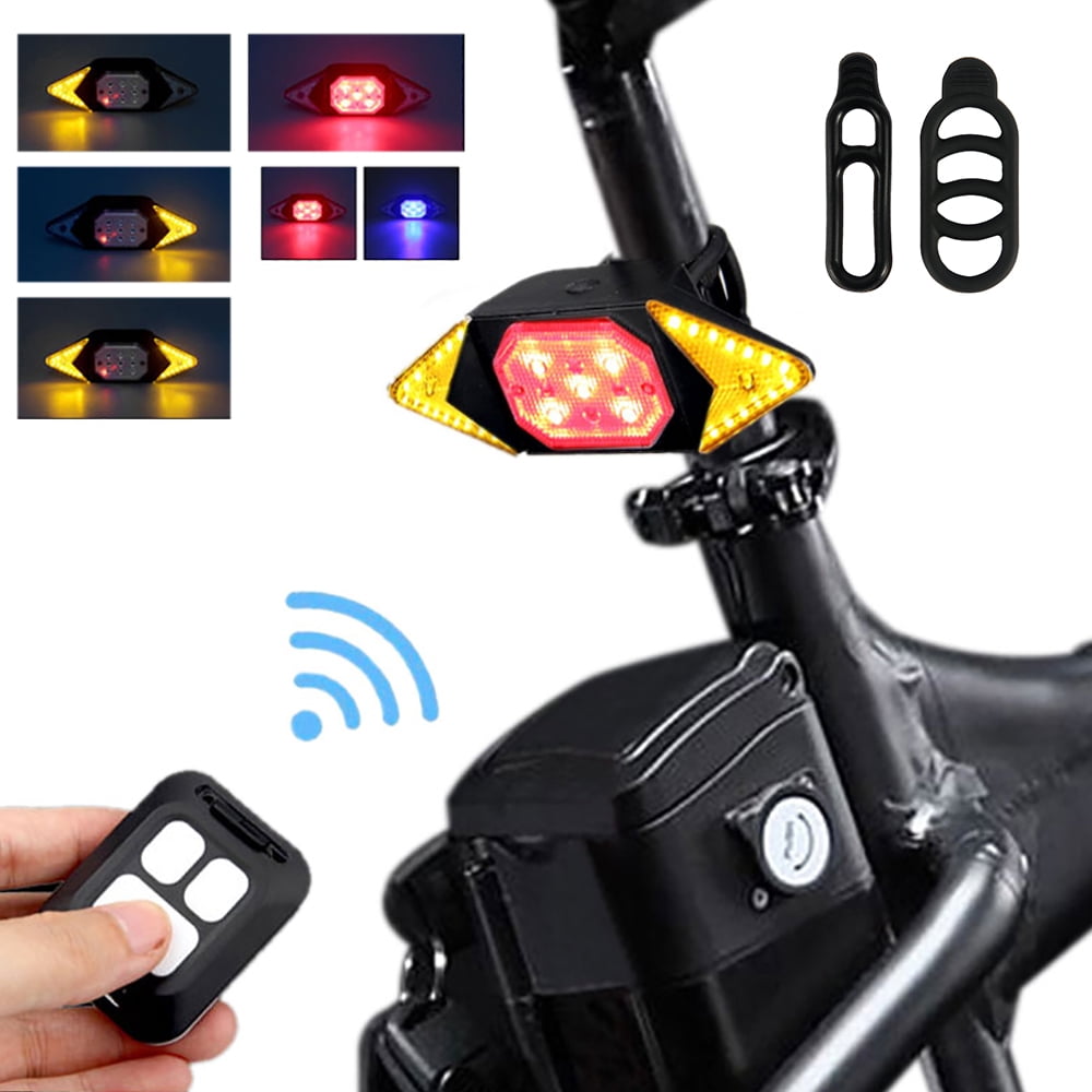 Wireless Remote Bicycle Indicator LED Bike Rear Tail Laser Turn Signal Light USB