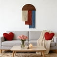 thumbnail image 2 of B Macrame Wall Hanging Tapestry Boho Decor Three Color Woven Cotton Rope With Tassels For Living Room Bedroom Nursery 75X40Cm, 2 of 6