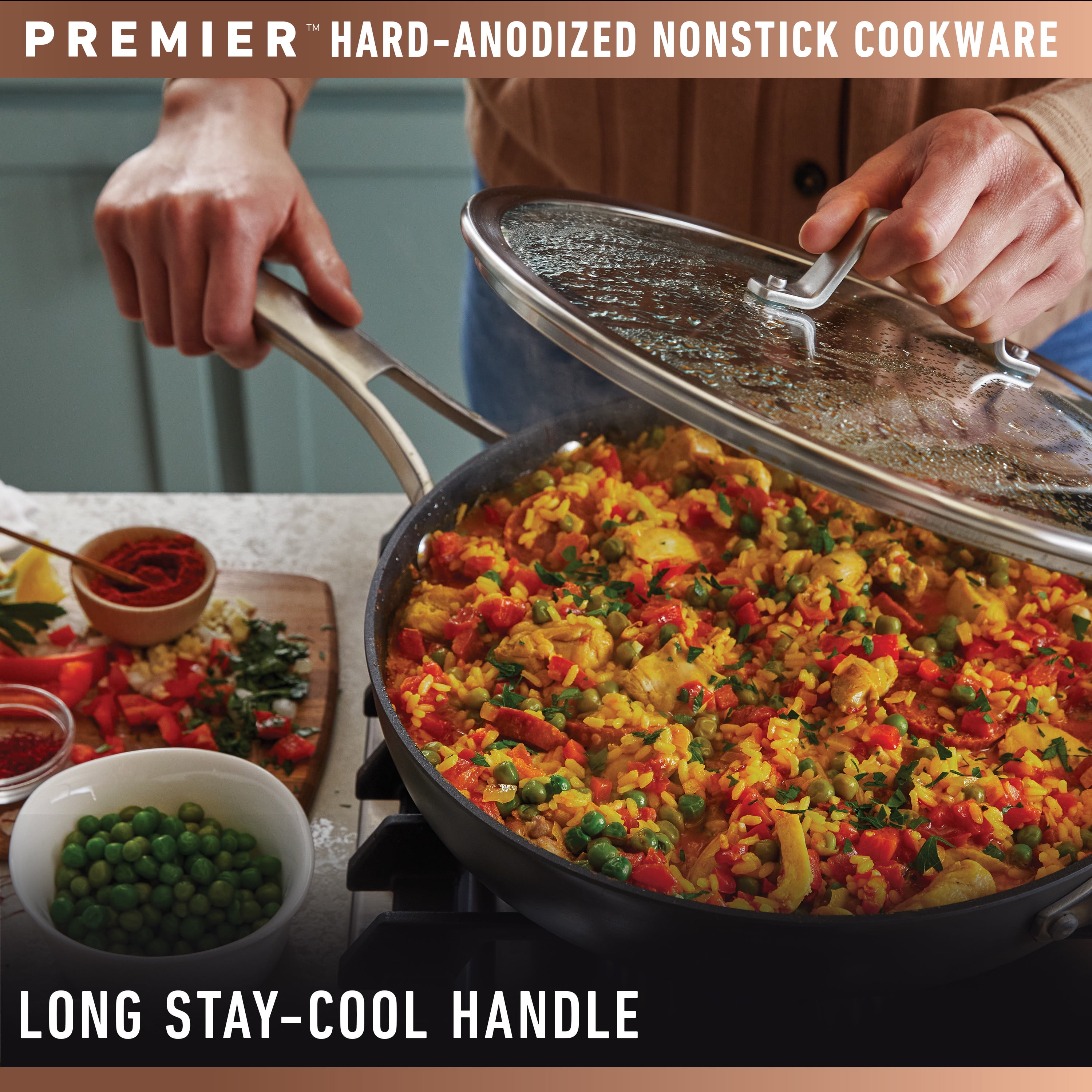 Calphalon Premier Hard-Anodized Nonstick 11in Square Grill Pan