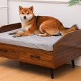 thumbnail image 6 of Elevated Dog Beds Frame with Mattress, Raised Wood Pet Bed Sofa Indoor for Large Medium Small Dogs Cats (Grey), 6 of 9